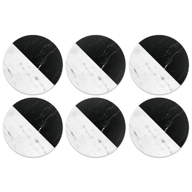 Cross Black White Design Rubber Drink Coaster